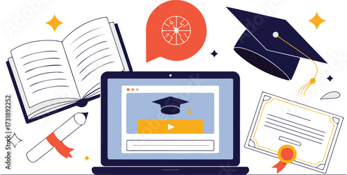 Online learning education digital course diploma graduation