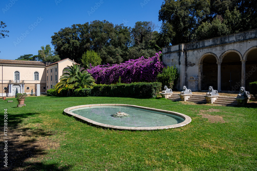 Naklejka premium View of the gardens of Villa Borghese in Rome