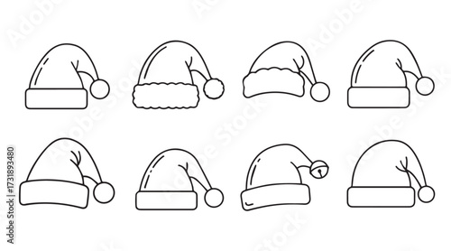Santa Claus hat vector line art