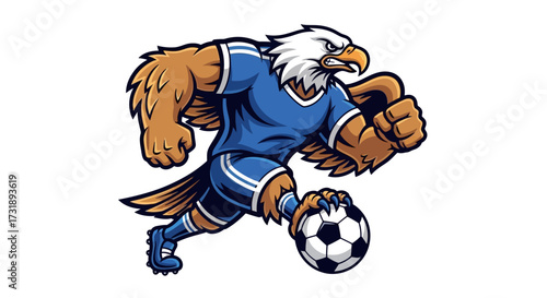 Dynamic eagle soccer mascot illustration showcasing athletic prowess and sportsmanship