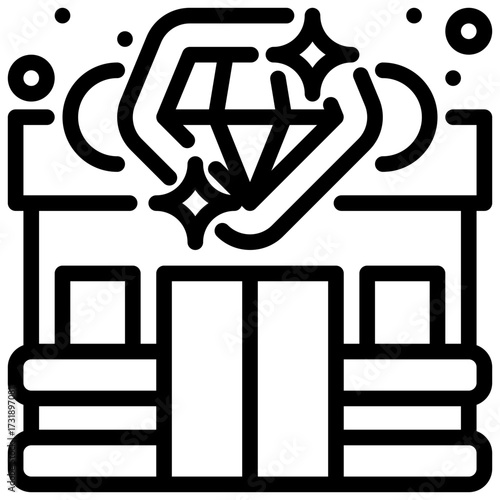 Jewelry shop icon a jewelry store with diamonds shining the perfect icon for your business.