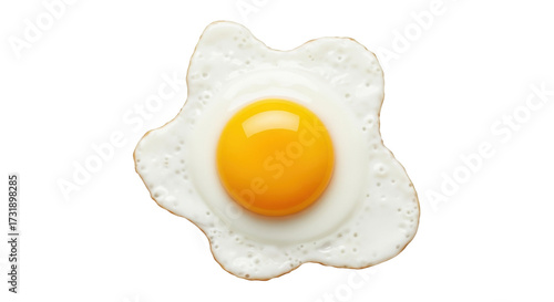 Fotografija Isolated sunny side up egg with bright yellow yolk is a delicious breakfast food