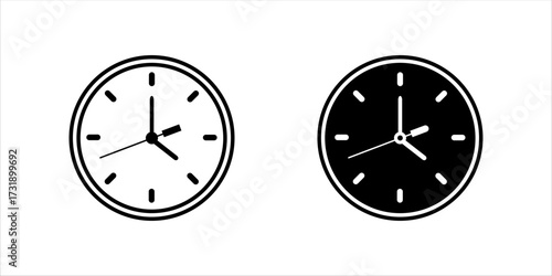 time icon set. time and clock thin line style icon. vector illustration