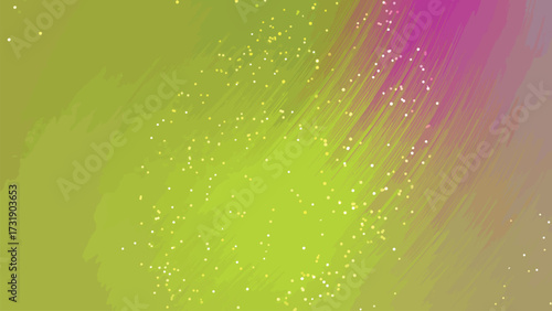 Abstract green and purple background with flowing lines and scattered particles animation, Abstracts Twirls Particles, Stock royalty image.
