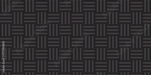 black and white geometric pattern square texture textile overlap design.	
