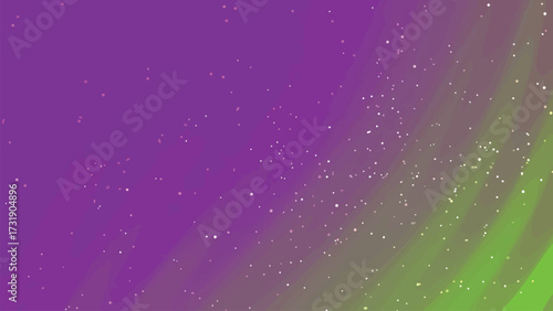 Abstract dynamic purple and green gradient background with sparkling particles animation, Abstracts Twirls Particles, Stock royalty free image.