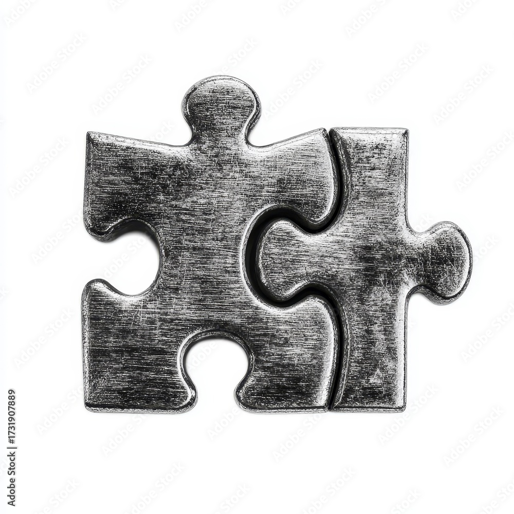 Fototapeta premium Isolated puzzle pieces on white background, cut out educational game objects