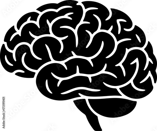 brain black silhouette vector illustration