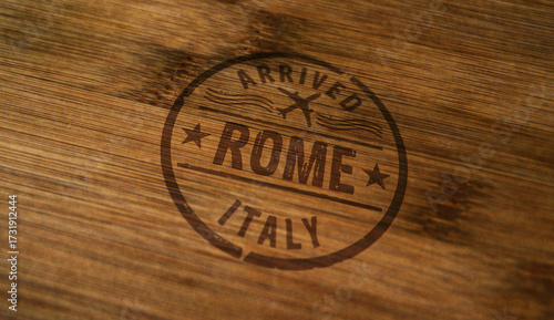 Rome arrived stamp and stamping