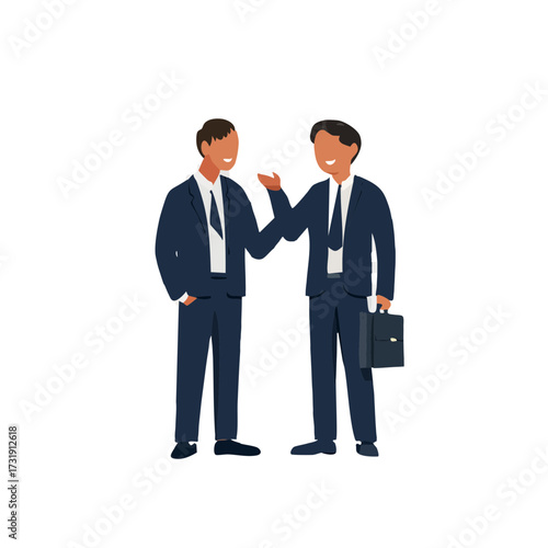 Simple and clear illustration of students conversing, junior and senior high school