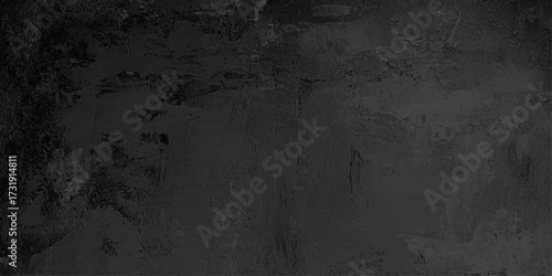 Close-up of black textured background. Dark grey textured concrete wall background. 