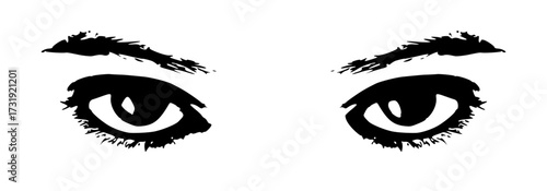 Pair of Intense Eyes Black and White