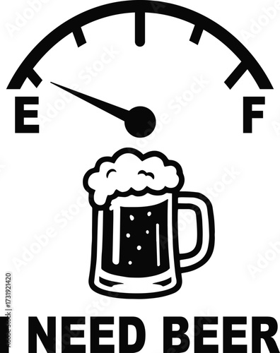 I Need Beer Adobe Illustrator AI File