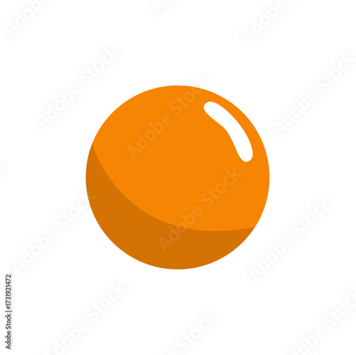 Shiny orange ping pong ball