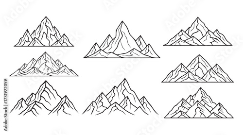 vector set of mountain