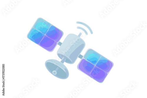 Modern communication satellite transmitting signals for global connectivity