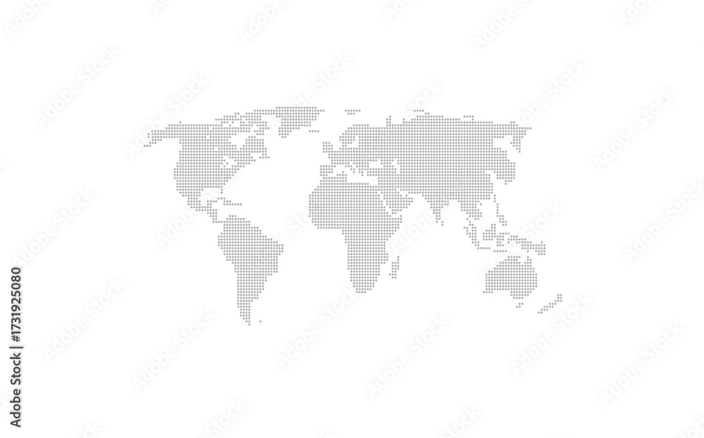 Fototapeta premium grey colour vector doted world map
