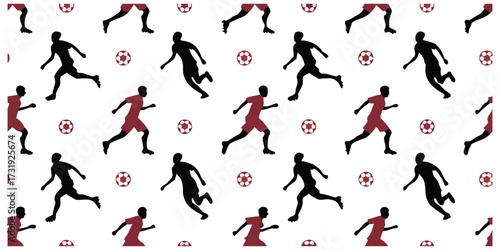 Create a collection of minimalist soccer player silhouettes in various action-packed poses, such as dribbling, kicking, and defending. The figures should be in motion, showcasing athleticism and energ