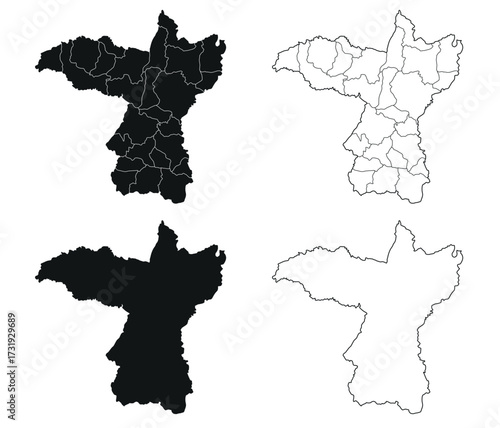 Khon Kaen map is a province of Thailand, Graphic vector