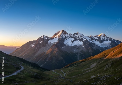 mountain landscape with snow