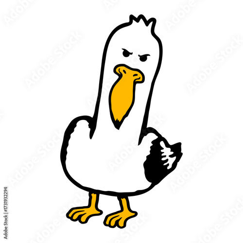 Seagull Evil Duck Bird Smile Mean Evil Mad Funny Comic