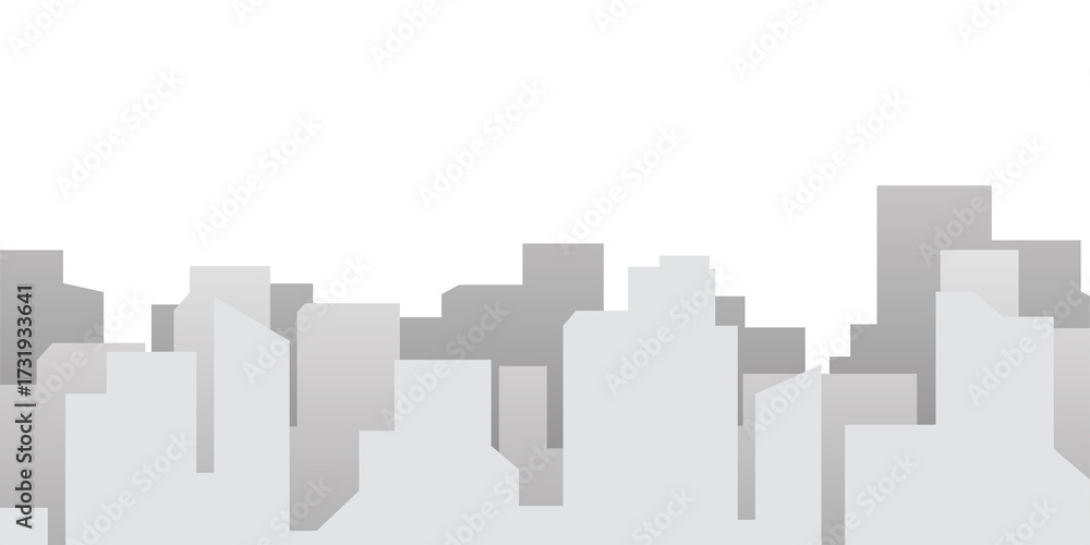 Fototapeta premium Gray silhouette cityscape png, transparent background