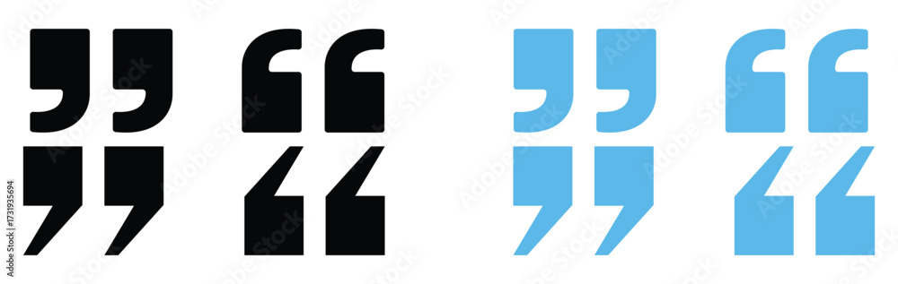 Fototapeta premium quotes icon collection. quotation marks black isolated vector