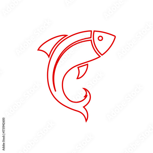 Aquatic Fish Outline Icon - Animal, Ocean, and Marine Life Line Art Vector	
