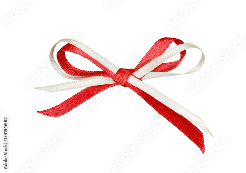 Small red and white ribbons...