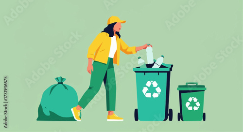 man and woman with recycling