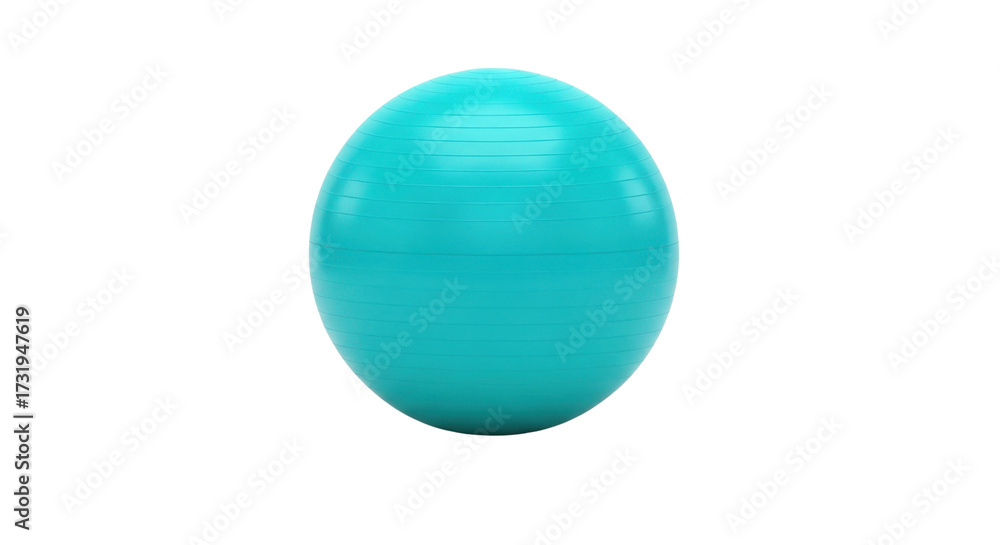 Obraz premium Turquoise ball for exercise and sport isolated PNG with Transparent Background