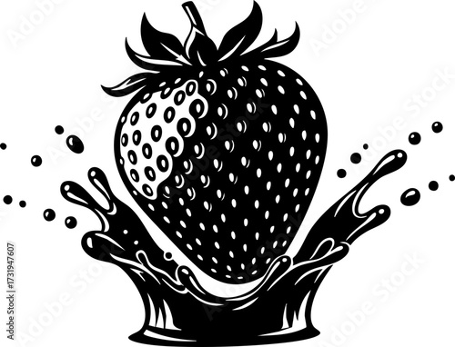 Fresh strawberry explosion creates a splash of vibrant flavor, perfect for summer promotions, healthy eating campaigns, and delicious dessert designs