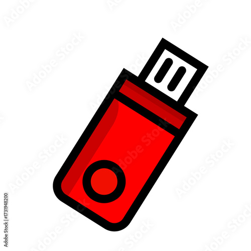 Vector illustration of red USB.