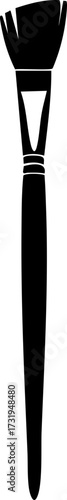 Sleek black silhouette of a professional makeup brush for beauty bloggers, cosmetics brands and makeup artists looking for modern minimalist design