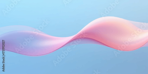 Colorful plastic spoons create a flowing blue and white pattern like water waves on a light blue background texture