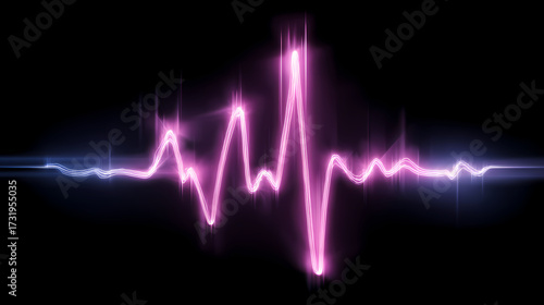 Pulsating Neon Heart Organ Glowing with Electric Life Against a Dark Void Background