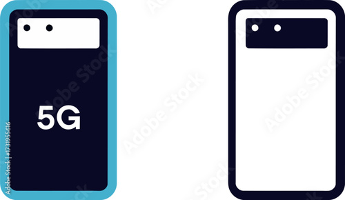 5G mobile phone illustration representing next generation mobile communications technology