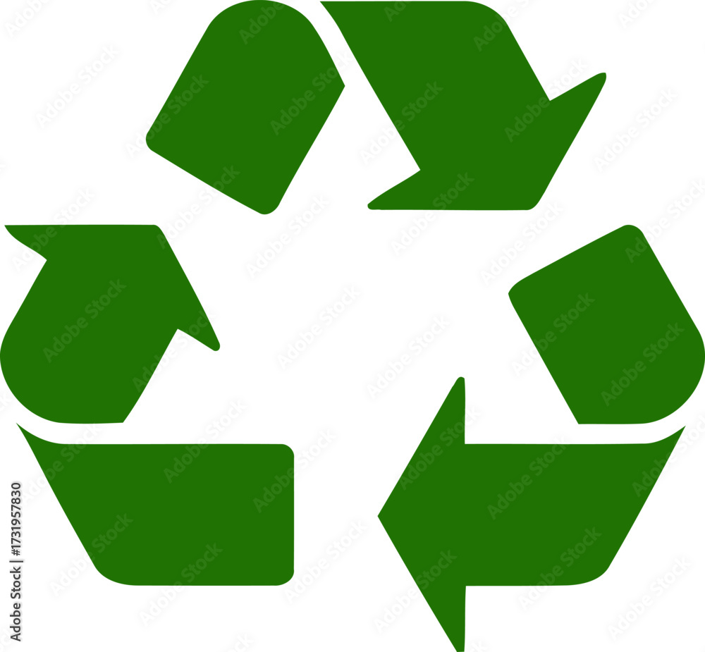 Obraz premium Green recycling symbol on a white background promote environmental awareness