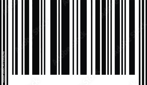 Realistic barcode icon vector illustration simple fake bar code for web design digital product labeling and retail scanning concept