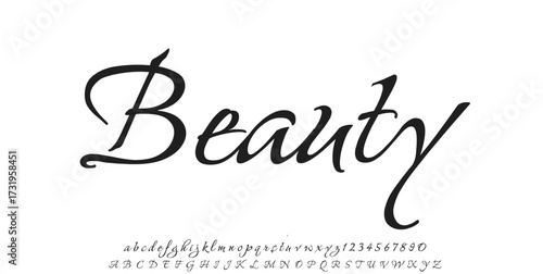 Manual signature for documents on white background. Hand drawn Calligraphy lettering Vector illustration