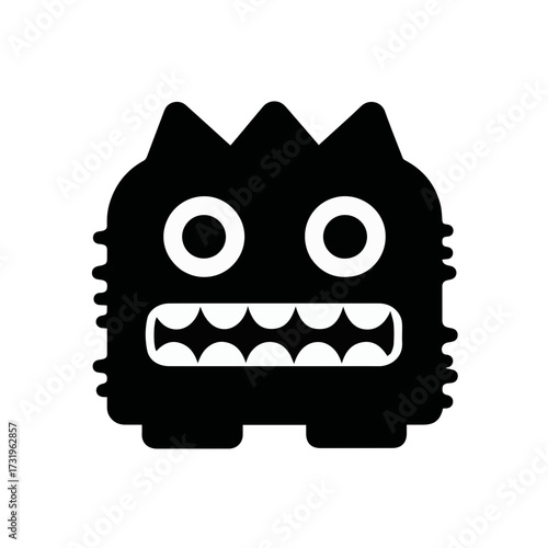 funny cartoon vector monster cake clipart, logo, icon