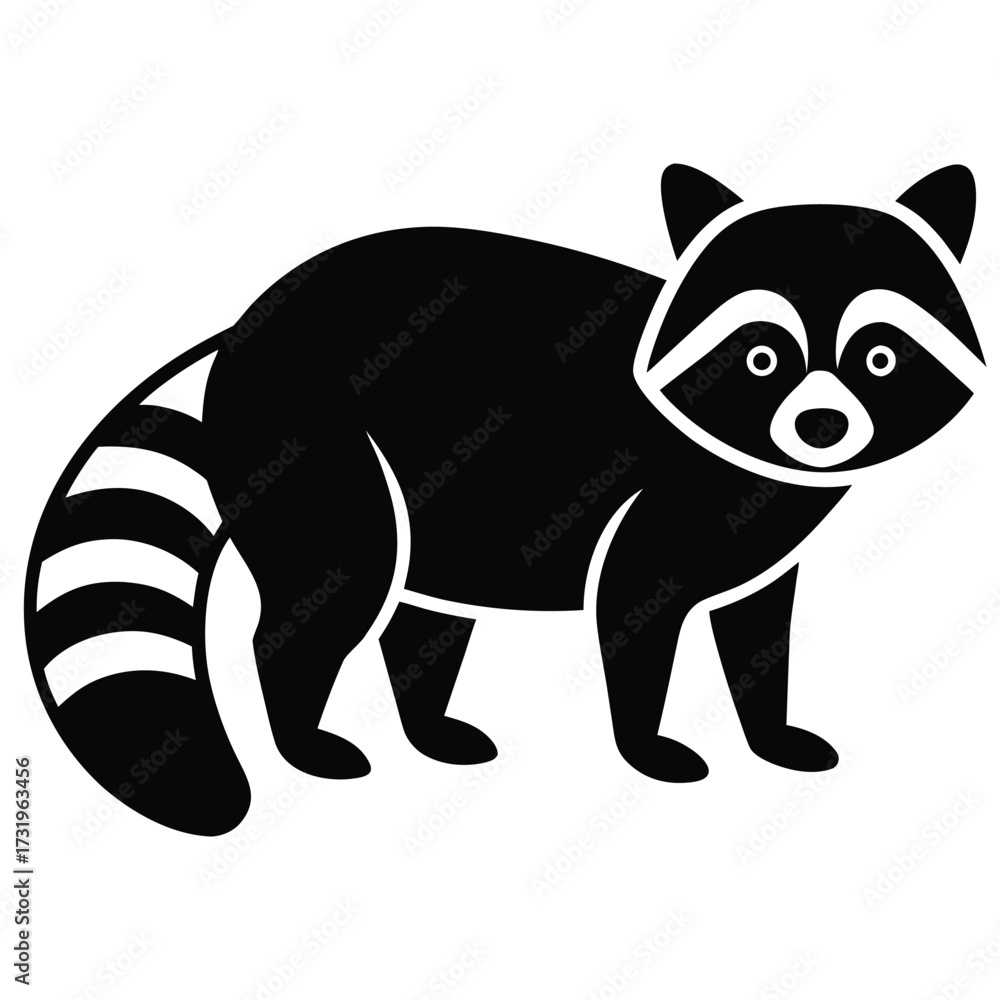 Obraz premium raccoon vector icon on white background