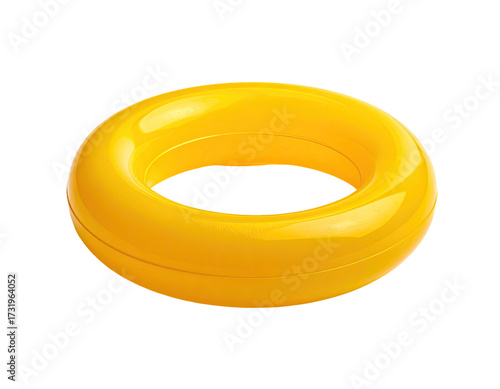 Bright yellow inflatable circular pool float (1)