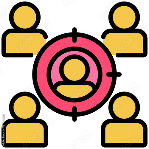 Target audience icon for content marketing, business, website, application, printing, document, poster design, etc