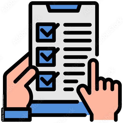 Online survey icon for content marketing, business, website, application, printing, document, poster design, etc