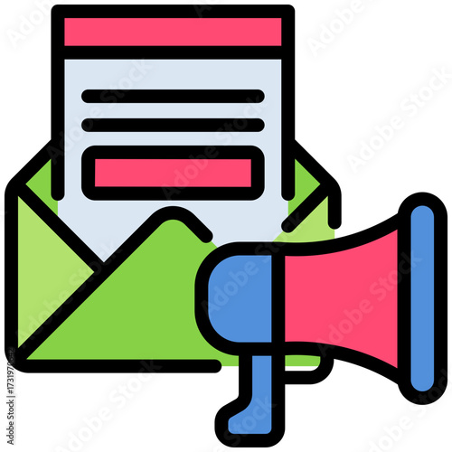 Email marketing icon for content marketing, business, website, application, printing, document, poster design, etc