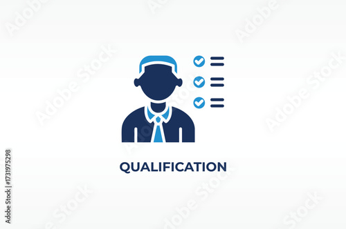 QUALIFICATION vector, icon or logo sign isolated symbol illustration