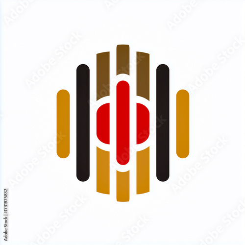 Abstract Geometric Logo Design with Symmetrical Modern Shapes