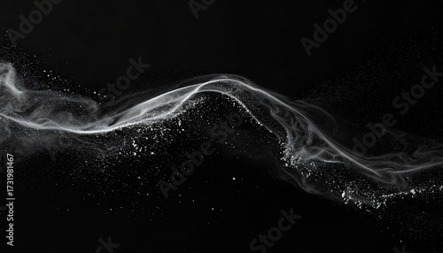 Abstract flowing white vapor/smoke on black background
