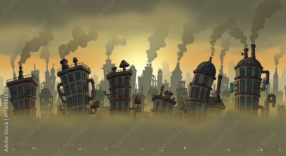 Obraz premium Polluted Cityscape. (7)